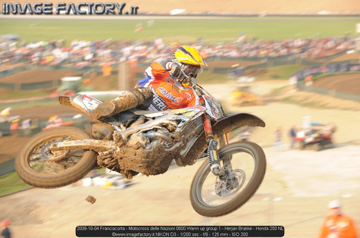 2009-10-04 Franciacorta - Motocross delle Nazioni 0600 Warm up group 1 - Herjan Brakke - Honda 250 NL